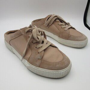 Vince Kess Apricot Backless Leather Suede Sneakers Slip On Flats Women's 8 Pink